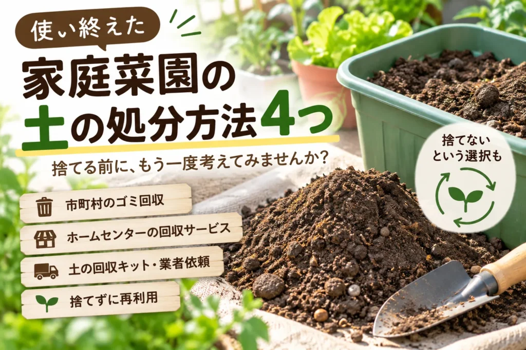 「家庭菜園」土の処分や捨て方で困っている人|解決方法を紹介【培養土・回収キット】