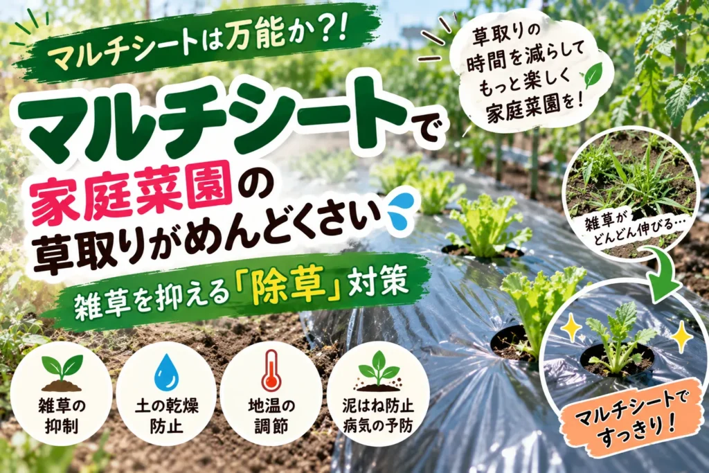 マルチシートは万能か?!家庭菜園の草取りがめんどくさい💦 雑草を抑える「除草」