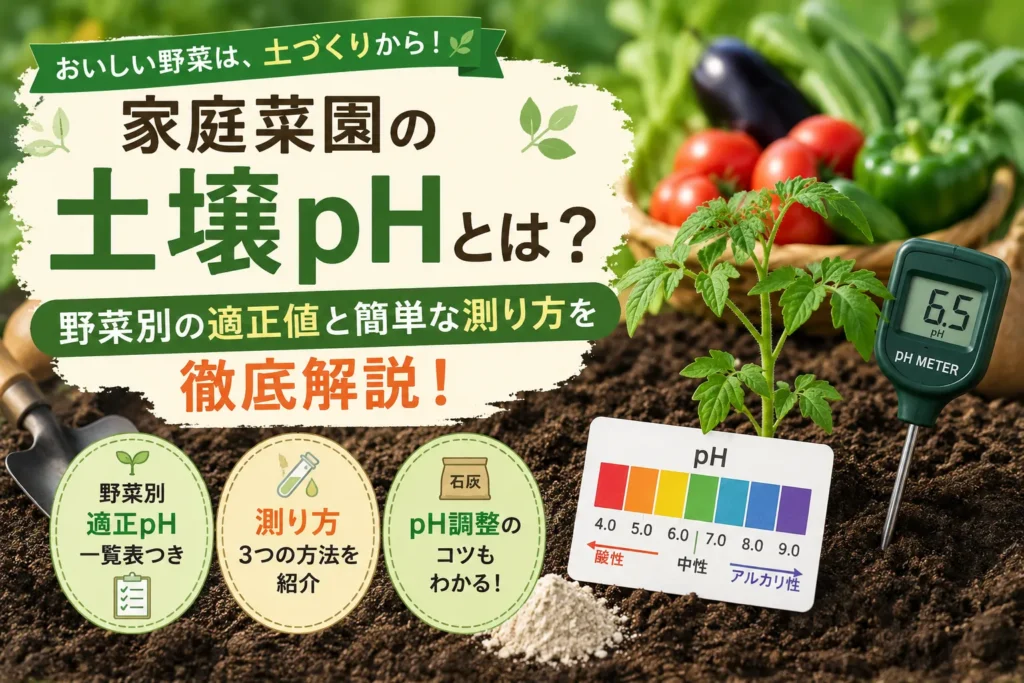 家庭菜園の土壌pHとは?野菜別の適正値と簡単な測り方を徹底解説!
