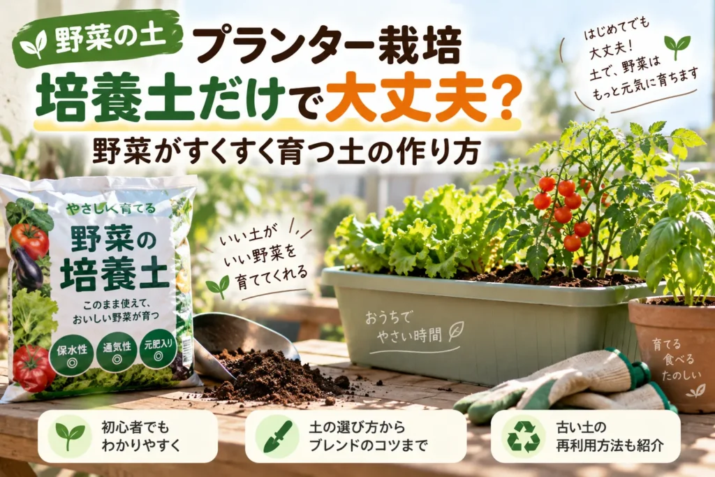 プランター栽培は培養土だけでOK?初心者向け土の選び方